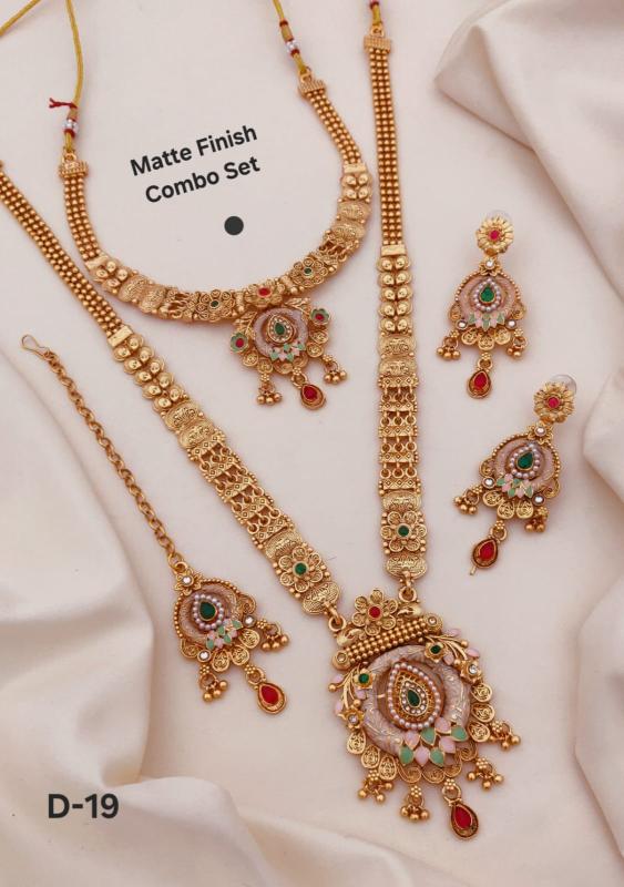 Matte Finish combo set D 19 Artificial jewellery wholesale